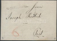1823 Portós levél / cover with postage due 'M.THERESIOPEL' - Pest