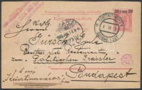 1905 Díjjegyes levelezőlap ráragasztott fényképpel, érdekes tartalommal Budapestre / PS-card with photo to Budapest