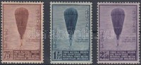 1932 Sztratoszférakutatás, Piccard ballon sor Mi 344-346