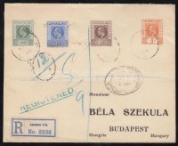 1909 Ajánlott levél 4 színű bérmentesítéssel Budapestre / registered cover with 4 colour franking to Hungary