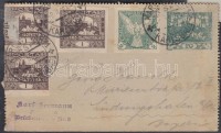 1920 Zárt levelezőlap díjkiegészítéssel Bajorországba / PS cover card with additional franking to Bavaria