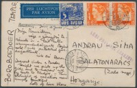 1937 Légiposta képeslap Magyarországra / Airmail postcard to Hungary