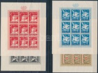 1944 Posta és vasút kisívsor Mi 150-153 minisheets (Mi EUR 40.-) (törések / folded)
