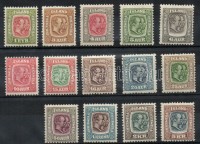 1907 IX. Krisztián és VIII. Frigyes Mi 48-62 (58 nélkül / missing)