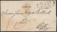 1829 Portós levél / cover with postage due 'V.MISKOLCZ' - Pest