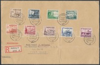 1937 Hajók sor ajánlott levélen Egyiptomba / Mi 651-659 on registered cover to Egypt