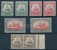 Deutsch-Neu-Guinea 1914 Mi 21 I-II, 22 I-II, 23I AI, 23II AII, 24 pair