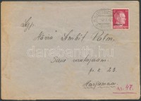 Ostland 1943 Levél vasúti bélyegzéssel / Cover with railway cancellation