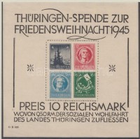 1945 Mi blokk 2x (II) a blokksarkok falctalanítva, a középrész postatiszta / hinge remainder on the corner, middle part mint never hinged. Certificate: Ströh