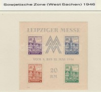 1946 Mi blokk 5a YZ (V.) szokásos gyártási gumi hullámosság / wavy gum. Certificate: Ströh