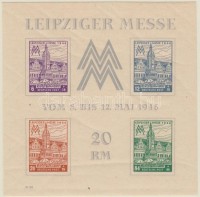 1946 Mi blokk 5bX (III) szokásos gyártási gumi hullámosság / wavy gum. Certificate: Ströh