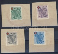Baden 1949 Mi 42-45 kivágásokon alkalmi bélyegzéssel / on cuttings with special cancellation