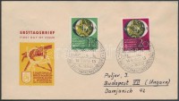 1951 NBA bélyegkiállítás FDC Budapestre / Mi 141-142 FDC to Hungary