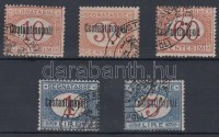 Olasz posta Levant / Italian post in Levant 1922 Portó/Postage due Mi 1-4 + 6 Certificate for Mi 6: Carraro