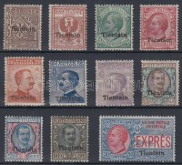 Olasz posta Kínában / Italian post in China 1917 Mi 37-44 falcos/hinged + 45-47 postatiszta/mint never hinged