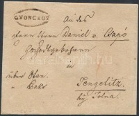 ca. 1830 Portós levél / cover with postage due 'GYÖNGYÖS' - Tengelitz