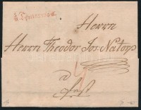 1783 Portós levél / cover with postage due piros / red 'v.Temeswar'