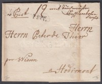 1785 Portós levél / cover with postage due 'PEST.' - Hodimont (Belgium)