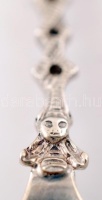 Antik ezüst (Ag.) díszkanál, szélmalommal és tánc jelenettel, jelzett (Belgium), nettó: 20 g, h:12 cm/ Antique silver decorative spoon