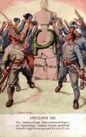 Első Világháború. Kriegsjahr 1916. Tábori képeslap, a hatóságok Zensuriert pecsétjével.