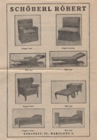Schőberl Róbert bútorgyáros szórólapja az 1930-as évekből.