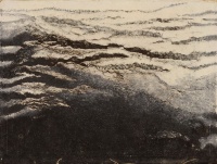 Köves Éva (1965): Hullámzzó tenger II., vászon, olaj, vakráma nélkül, 30,5 x 40,5 cm