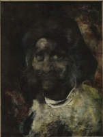 Szász Endre (1926 - 2003): Asszony portré, 1969, papír, olaj, 31 x 23,5 cm