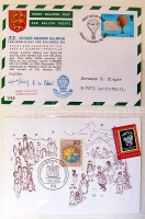 Ballonrepülés, repülés motívumgyűjtemény benne használt és használatlan bélyegek és legalább 100 ballonposta küldemény, 6 albumban / Balloon flight, thematic collection of used and unused stamps, and at least 100 balloon mail cards,