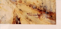 Kövesdy Géza (1887-1950): Havas hegyvidék. Akvarell, papír, kasírozott, jelzett, üvegezett keretben, 11×17 cm