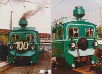 1987 Budapest, 100 éves a HÉV ünnepség és a szerelvény fotósorozata, 21 db színes fénykép, 10x15 cm