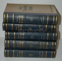 Neue deutsche Klinik. Handwörterbuch der praktischen Medizin. Bde. III, IV, VIII, IX, XV/5. Hrsg. v. Georg u. Felix Klemperer. Berlin-Wien, 1929-1938, Urban & Schwarzenberg. Kiadói aranyozott félbőr kötésben, illusztrációkkal, jó