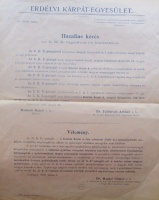 Erdélyi Kárpát-Egyesület. Hazafias kérés az E. K. E. tagjaihoz és barátaihoz [az E.K.E.-pezsgő ügyében]. „Az E.K.E.-pezsgővel kiszoritani óhajtjuk hazánkból az 5 millió koronára menő külföldi pezsgő behozatalt!”