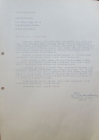 Kézirat. BAKOS Lajos (1905-1979, református püspök) géppel írt, aláírt levele Dr. Vályi Nagy Ervin számára.