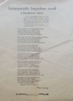 Röplap. MÉCS László (1895-1978) költő Sztranyavszky kegyelmes úrnak címzett „A bányafüttyös válasza” c. verse.