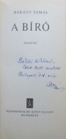 BÁRÁNY Tamás: A bíró. Regény.