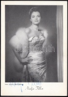 Nadja Tiller német színésznő (1929-) saját kezű aláírása az őt ábrázoló fotón / autograph signature.