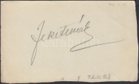 Fekete Pál (1900-1959) operaénekes, színész. Aláírása kivágáson.