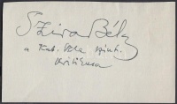 Szira Béla (1890-1961):színikritikus. Aláírás kivágáson.