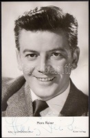 Hans Reiser (1919-1992) német színész saját kezű aláírása az őt ábrázoló fotóképeslapon / autograph signature.
