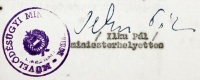 1958 Ilku Pál művelődésügyi miniszterhelyettes, későbbi miniszter saját kezű aláírása okmányon