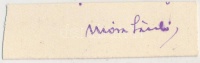 Móra László (1914-2009) magyar könyvtáros, tudománytörténész, az MTA doktora. A műszaki tudománytörténet jeles kutatója. Aláírás kivágáson.