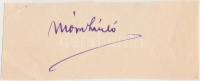 Móra László (1914-2009) magyar könyvtáros, tudománytörténész, az MTA doktora. A műszaki tudománytörténet jeles kutatója. 	Aláírás kivágáson.
