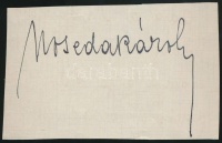 Noseda Károly (1863-1944), karmester, zeneszerző. Aláírás kivágáson.