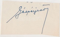 Gáspár Jenő (1894-1964) magyar költő, író, szerkesztő. Aláírás kivágáson.