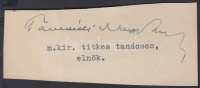 Tasnádi Nagy András (1882-1956) politikus, igazságügyi-miniszter az Imrédy- és a második Teleki-kormányban, aláírás kivágáson