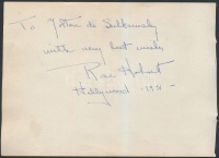 Rose Hobart(1906-2000) amerikai színésznő és Richard Dix(1893-1949) amerikai színész aláírása papírlapon Sulkowszky Zoltánnak címezve