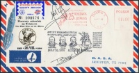 Neil Armstrong (1930-2012) és Buzz Aldrin (1930- ) amerikai űrhajósok aláírásai a Holdra szállás 25. évfordulós emlékborítékján