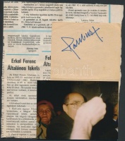 Habsburg Ottó politikus saját kezű aláírása és eredeti fotója, hozzá egy újságcikk