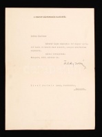 1946 Tildy Zoltán(1889-1961) köztársasági elnök aláírása a Biczó András festőművésznek címzett levélen