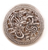Vietnám: sárkányt ábrázoló ezüst bross / Vietnam silver broche with dragon figure 45mm 16,6g
